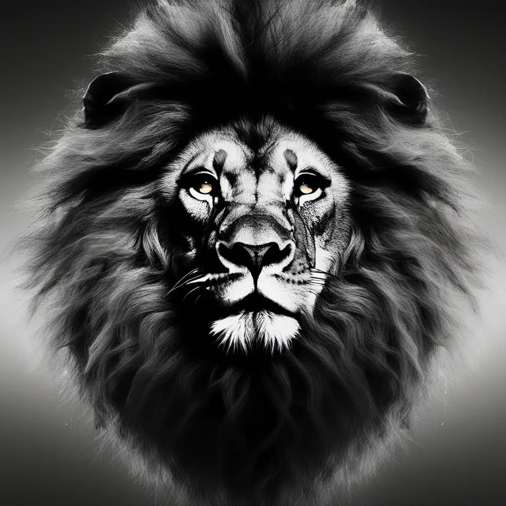 / imagine  image of a lion in the middle of image