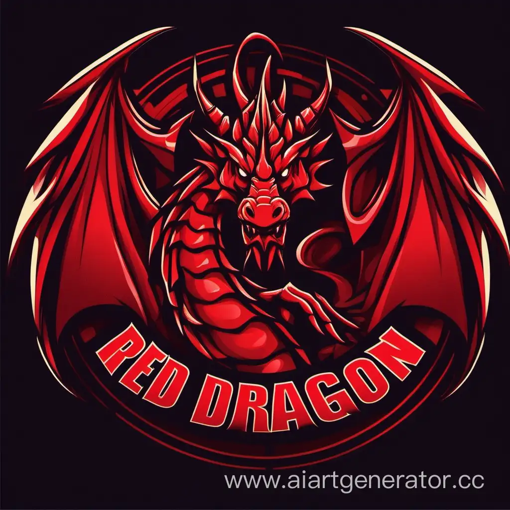 Логотип танцевальной команды - красный дракон