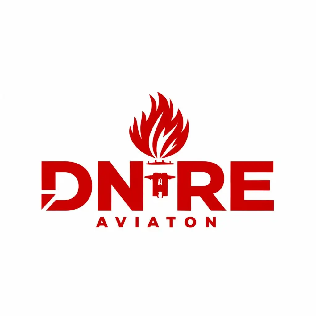 a logo design,with the text "DNR FIRE AVIATION", main symbol:a fire / a airtanker / red letters,Moderate,clear background