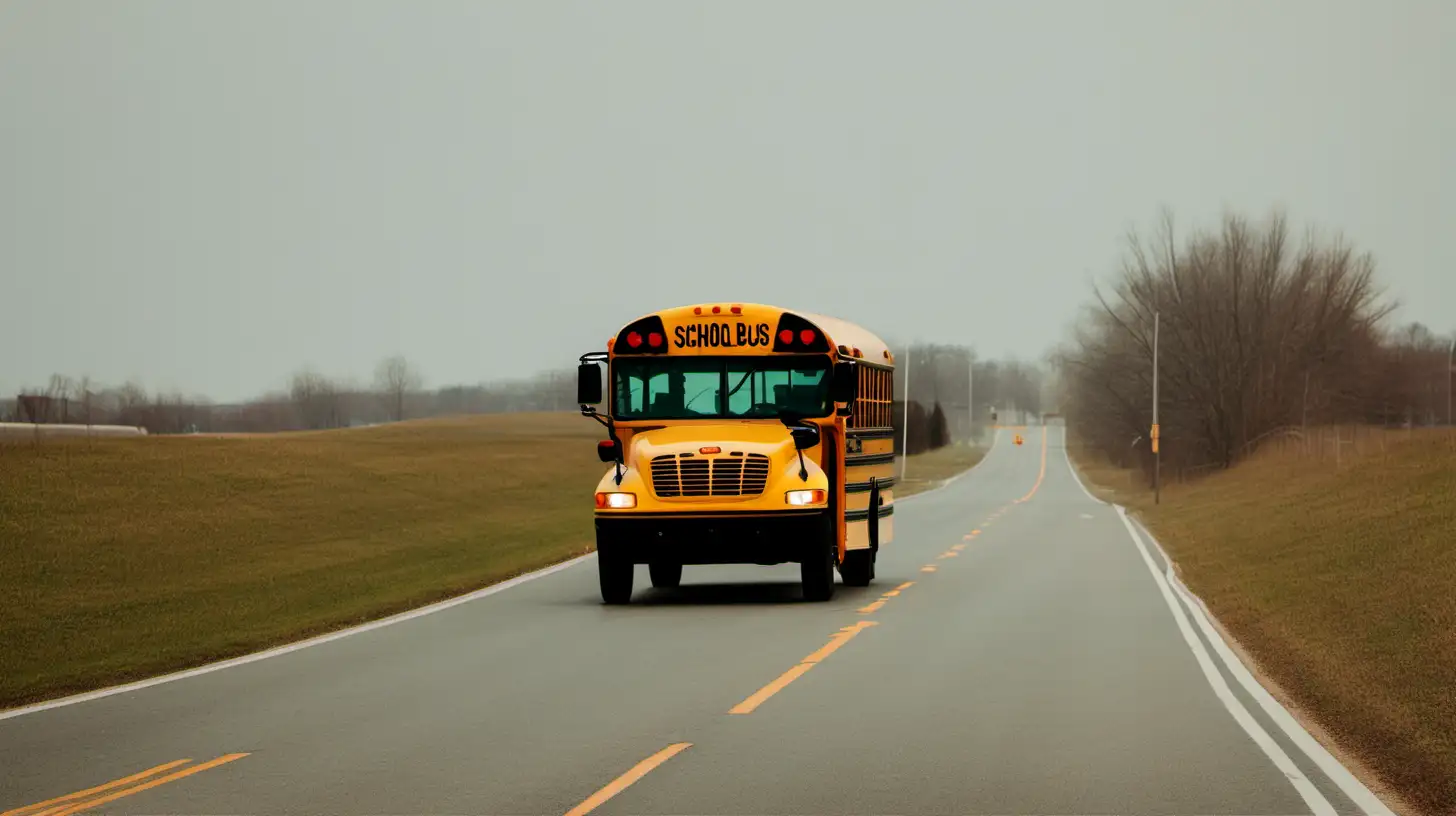 school bus on the way to school
