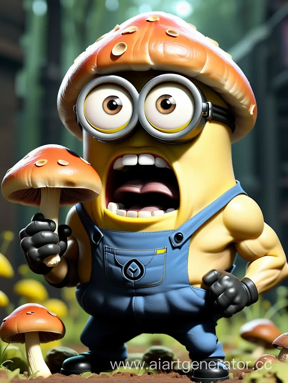 Muscular-Minion-Eating-Mushrooms