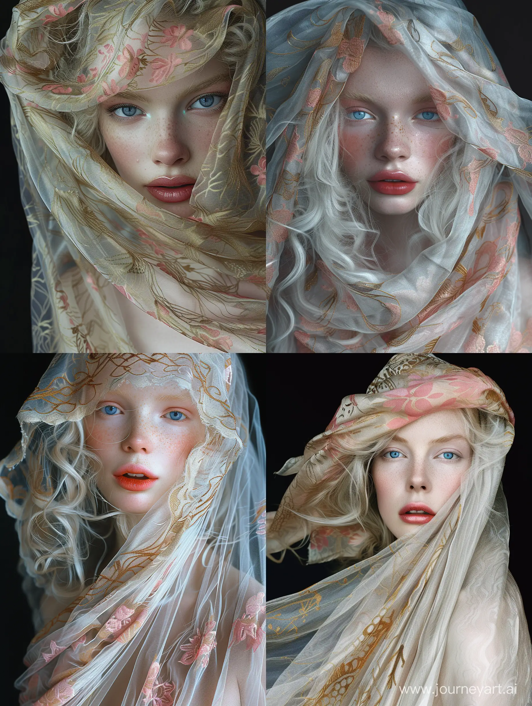 Stunning-Realistic-Portrait-of-a-Beautiful-Woman-with-Flowing-Scarf