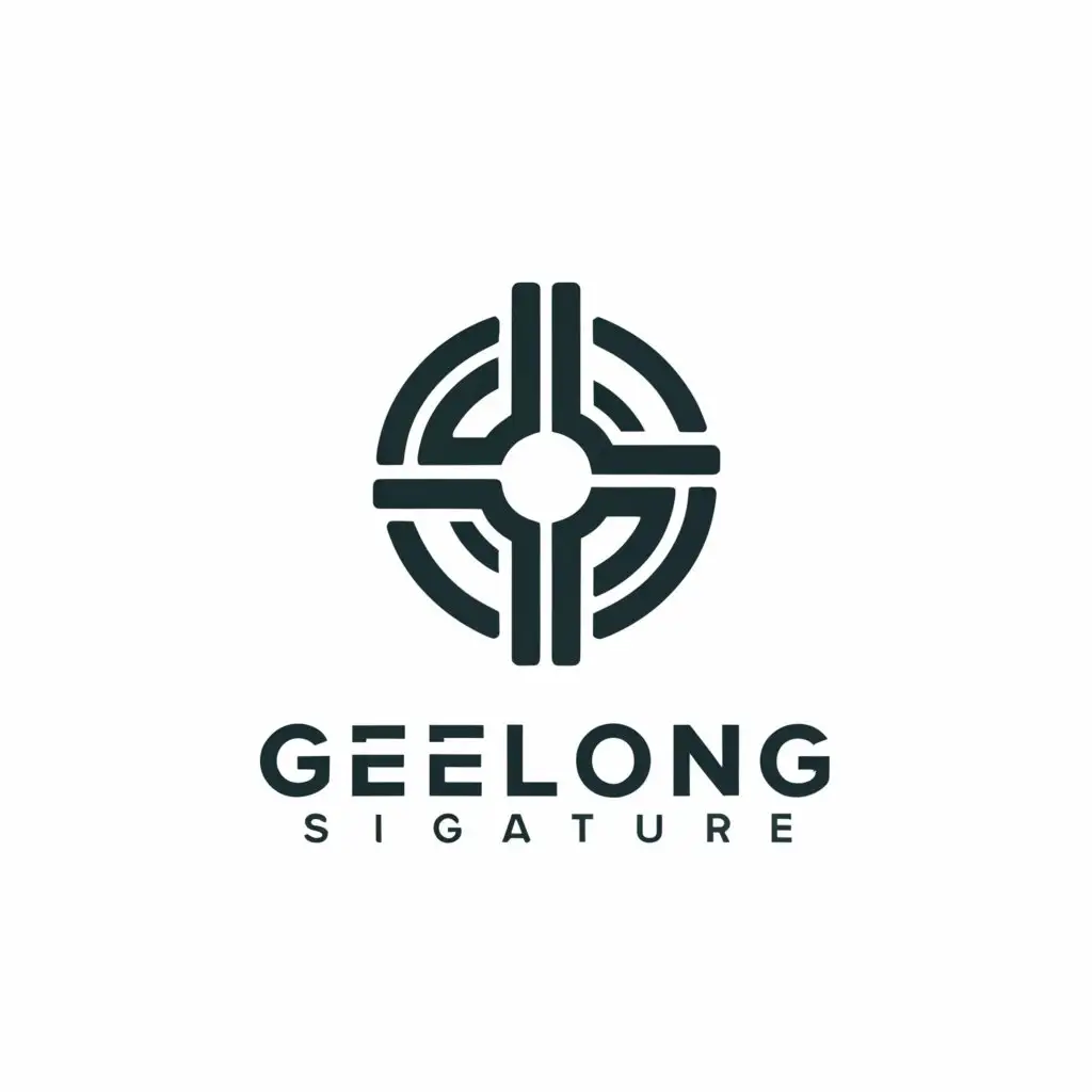 a logo design,with the text "Geelong signature", main symbol:The stylistic letter 'G',complex,be used in Technology industry,clear background