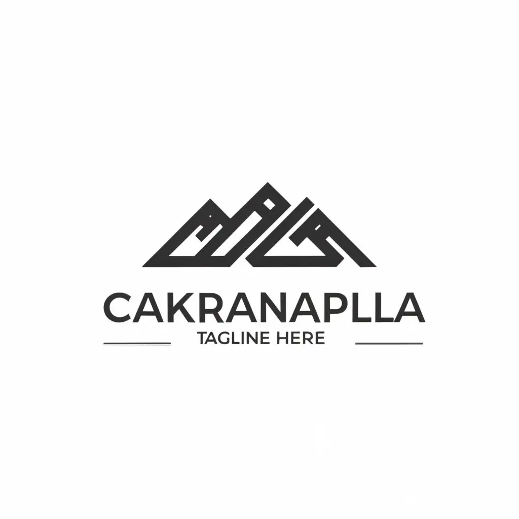 a logo design,with the text "Cakrawanapala", main symbol:Mountain,Minimalistic,be used in Construction industry,clear background