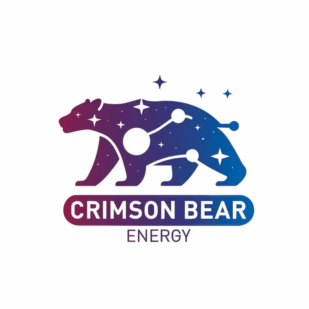 logo, a blood red bear, constellation, in Dallas Texas, with the text "Crimson Bear Energy", typography, be used in the energy industry