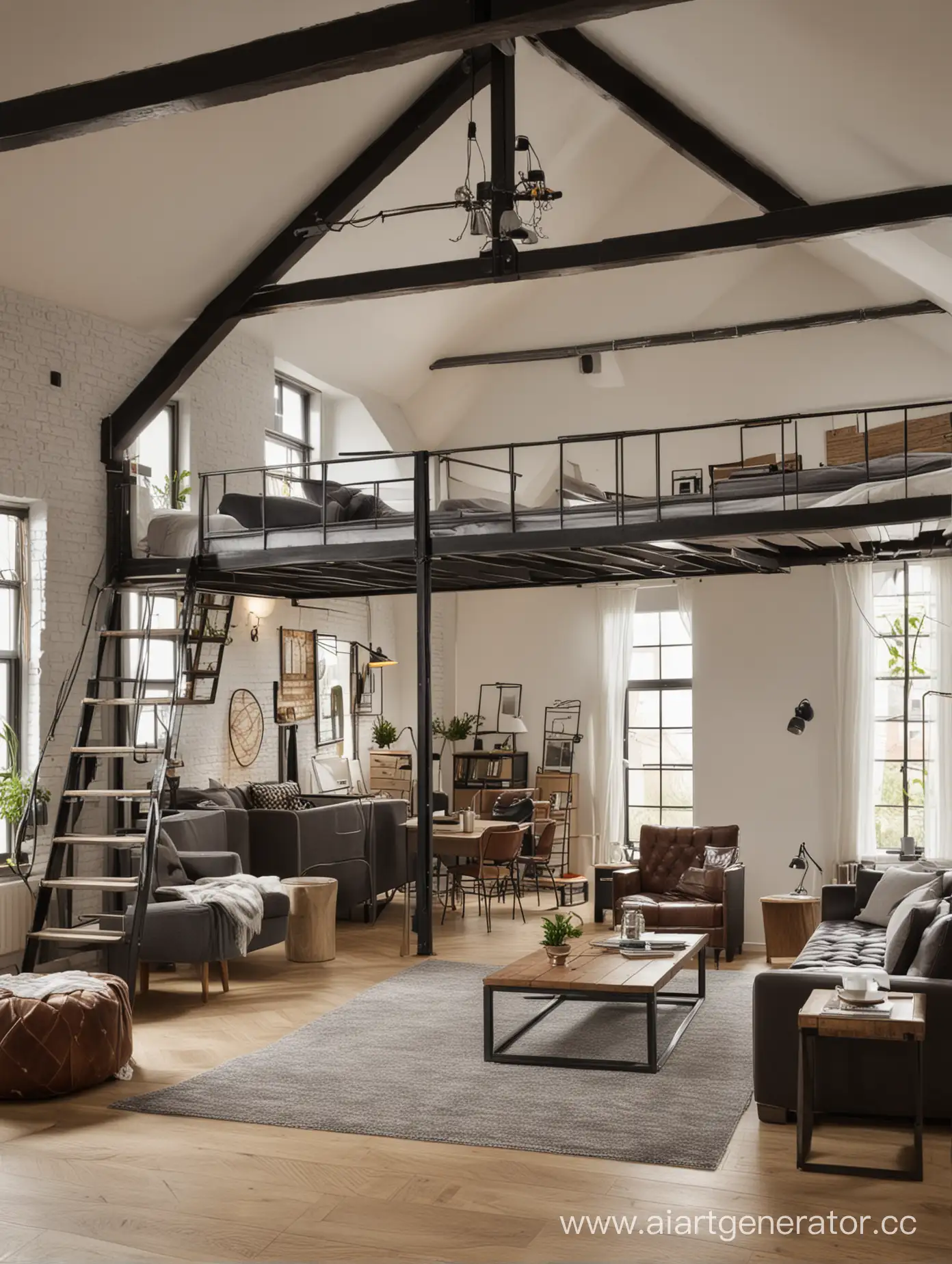 Modern-Loft-Room-with-Stylish-Furniture