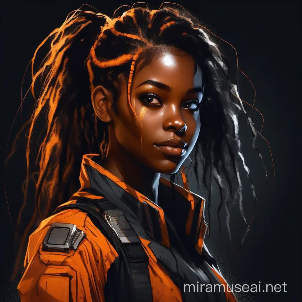 Futuristic Portrait of a Cyberpunk Girl with Vibrant Hair