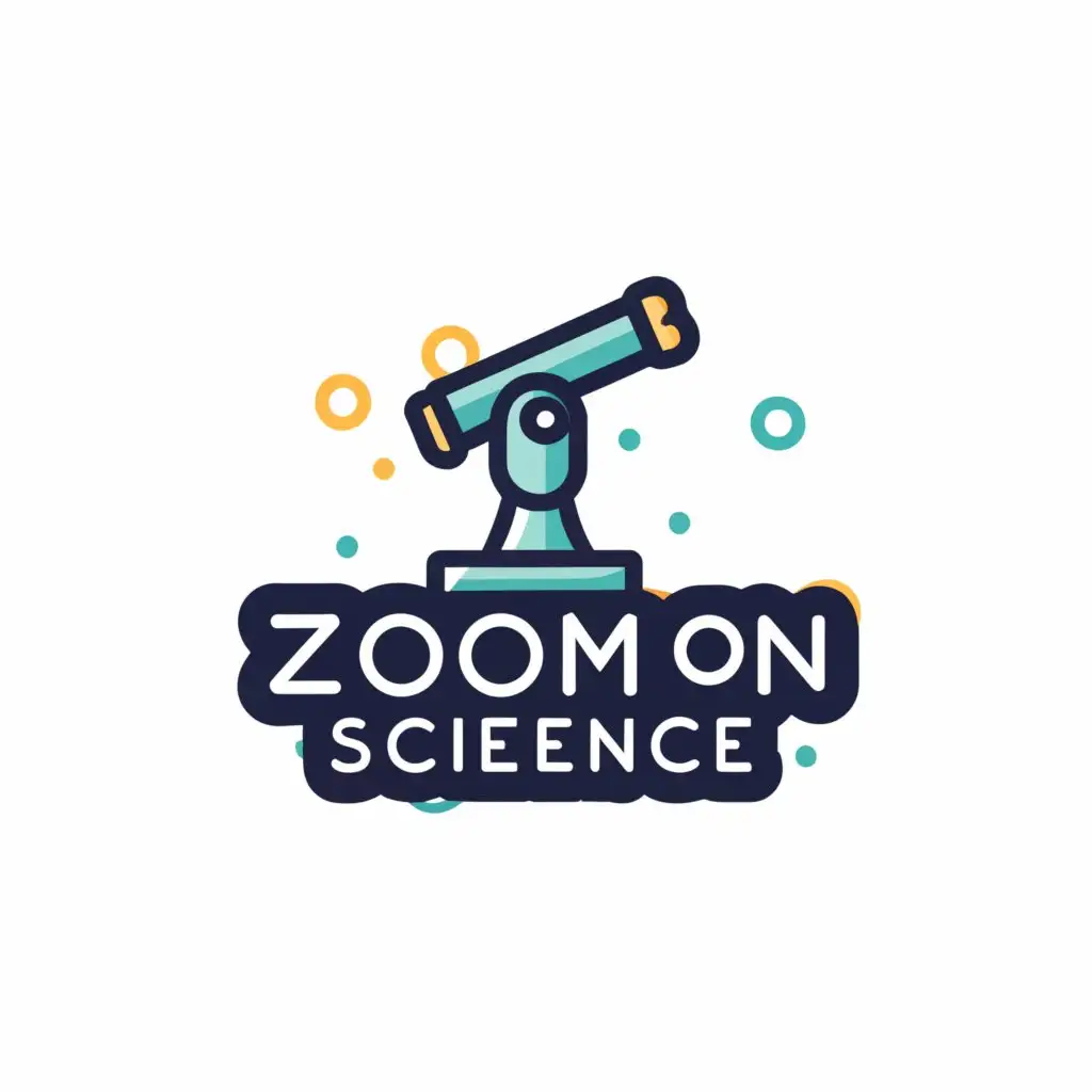 a logo design,with the text "zoom on science", main symbol:telescope,Moderate,be used in Events industry,clear background