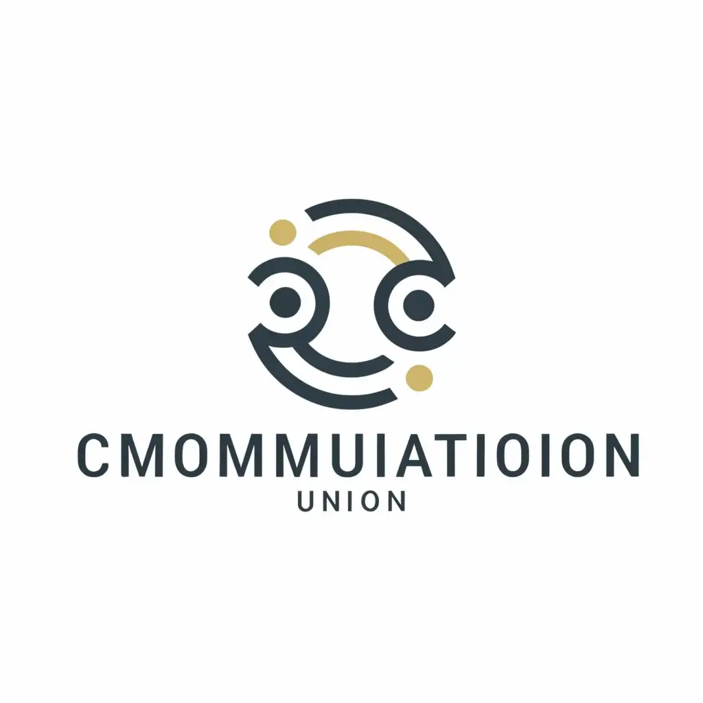 a logo design,with the text "communication", main symbol:communication union,Minimalistic,be used in Education industry,clear background