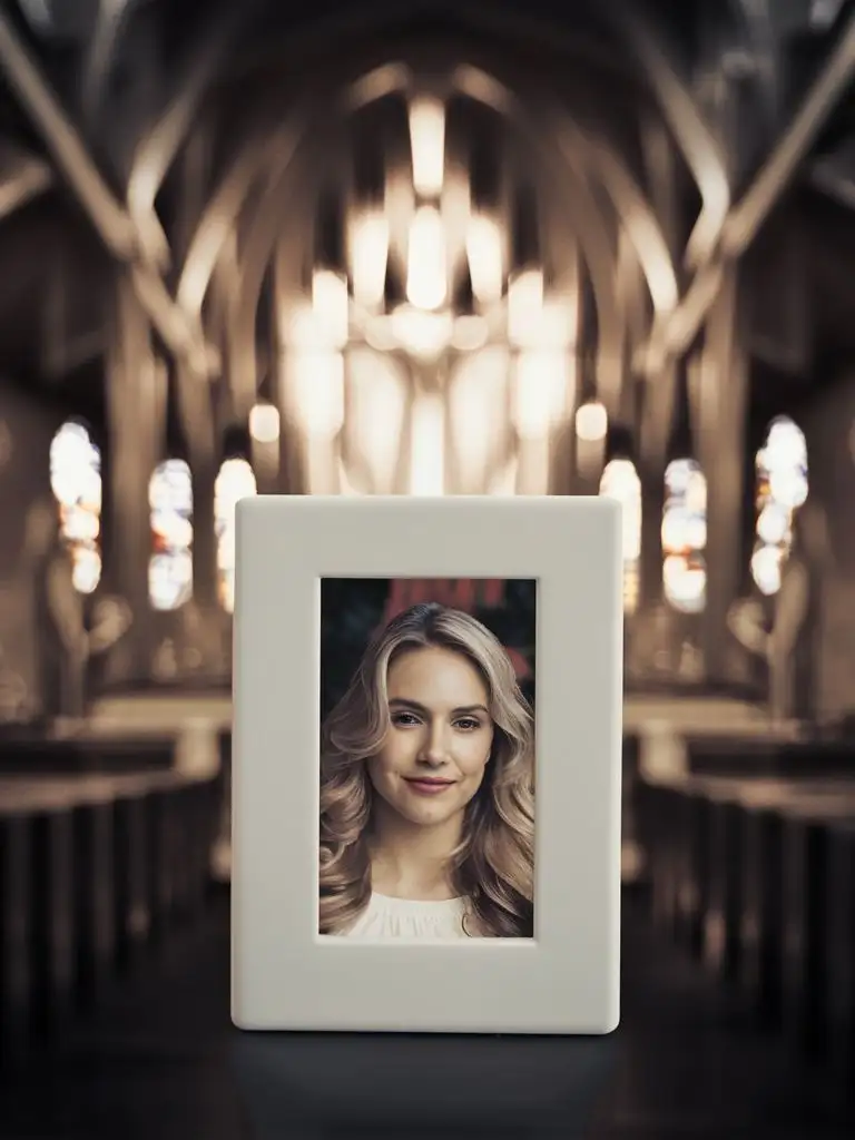 White-Photo-Frame-Display-in-Catholic-Church-Interior