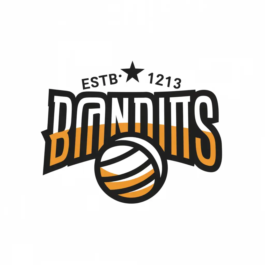 a logo design,with the text 'bandits', main symbol:something related to volleyball,Moderate, be used in Sports Fitness industry, clear background only the name and the ball