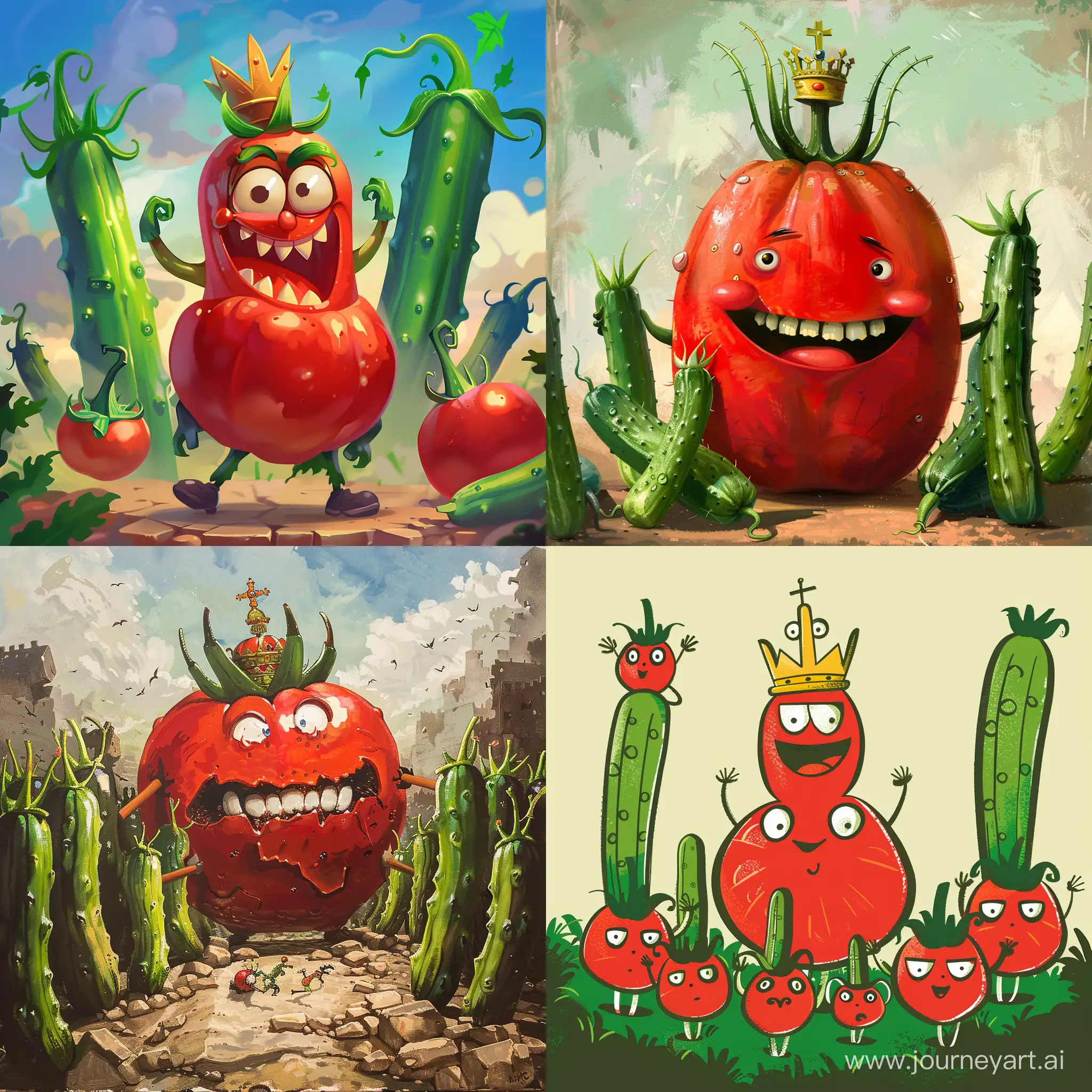 Tomato-King-Leading-Cucumber-Army-in-Surreal-Battle