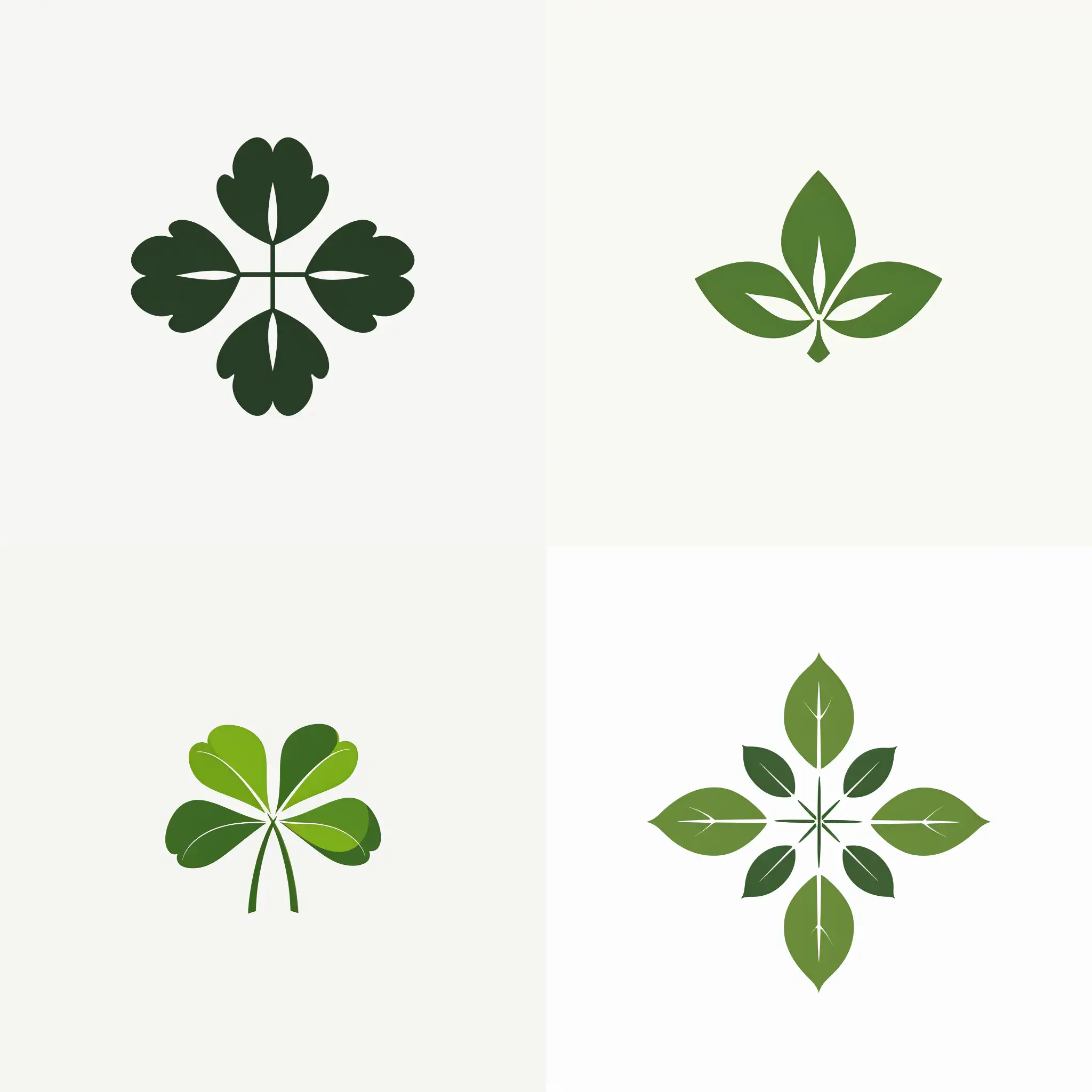simple and clean four leaf Clover Cosmetics minimalistic logo design on white background