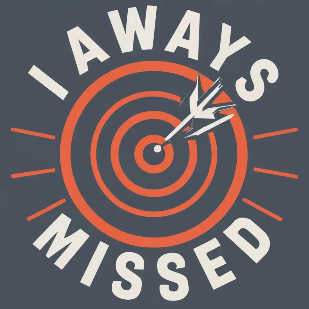 logo, target with a lot of missed bullet shots, with the text "I Always Missed", typography