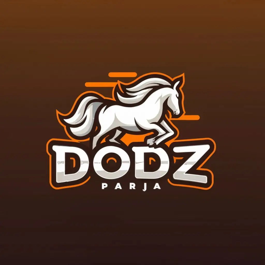 a logo design,with the text "Dodz Pareja", main symbol:Horse,Moderate,be used in Internet industry,clear background