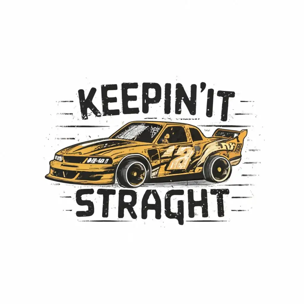 logo, Dirt Car, with the text "Keepin' It Straight", typography, be used in Events industry