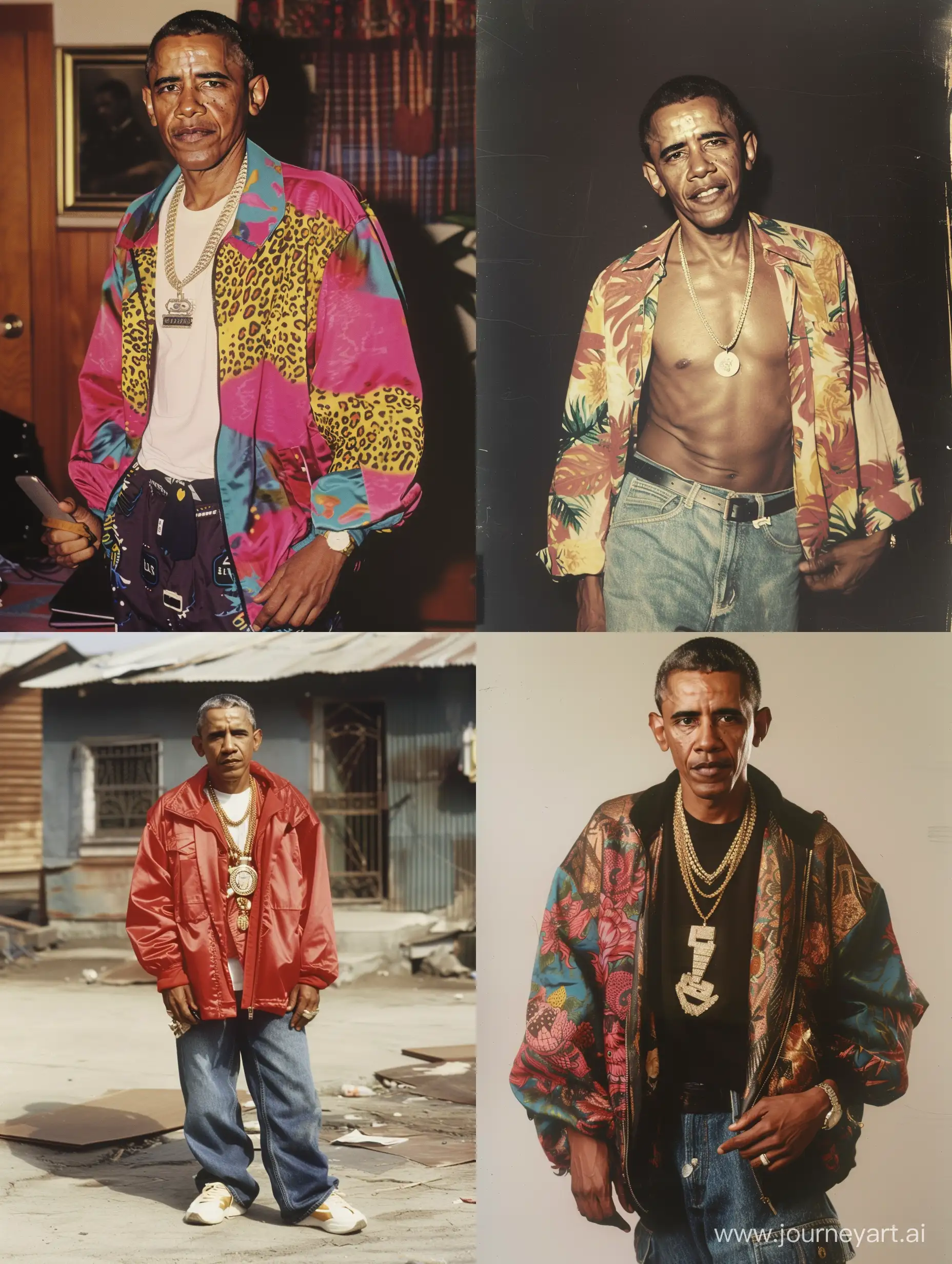 Barack-Obama-in-Stylish-1985-Rapper-Drip-Vibrant-Phone-Photoshoot