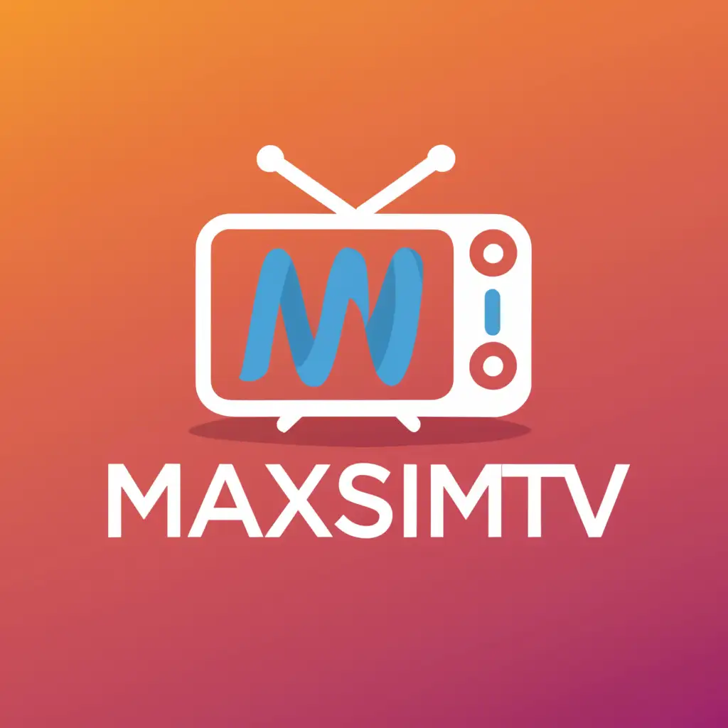 a logo design,with the text "MAXSIMTV", main symbol:logo on the TV,Минималистичный,be used in Технологии industry,clear background