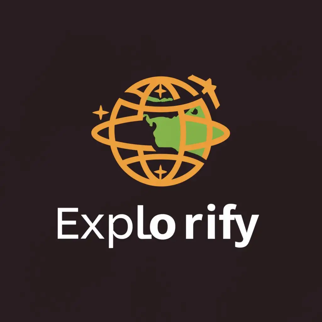 a logo design,with the text "explorify", main symbol:earth,Moderate,be used in Travel industry,clear background