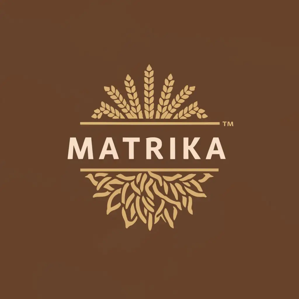a logo design,with the text "MATRIKA natural foods", main symbol:An intricate logo design for MATRIKA natural foods, featuring a traditional wood press symbol in the center surrounded by various grains and pulses, symbolizing authenticity and diversity. The design should be detailed, emphasizing craftsmanship, with a warm color palette to evoke a sense of natural products. --s 150 --ar 1:1 --c 5 make it simple and clean  not make it heavy and add some colours,Moderate,be used in Travel industry,clear background