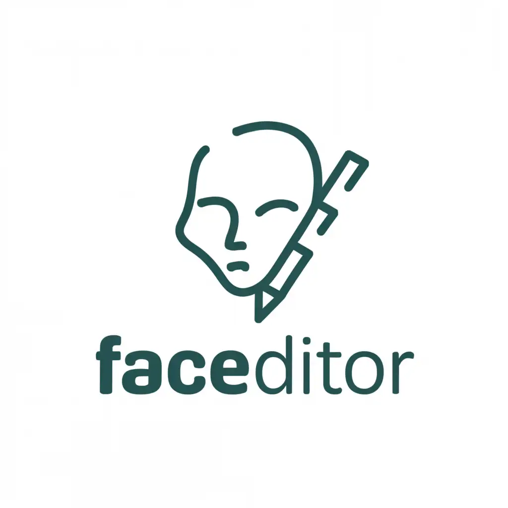 a logo design,with the text "Face Editor", main symbol:Pen Drawing a face,Minimalistic,be used in Internet industry,clear background