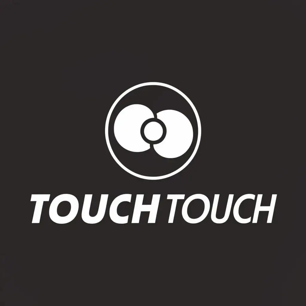 a logo design,with the text "Touch touch", main symbol:two ball,black eight,white ball,Moderate,be used in Sports Fitness industry,clear background