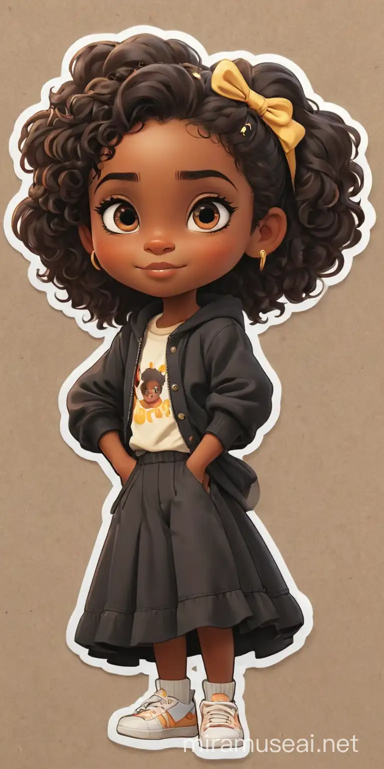 Adorable Black Girl with Coco Butter Skin Sticker