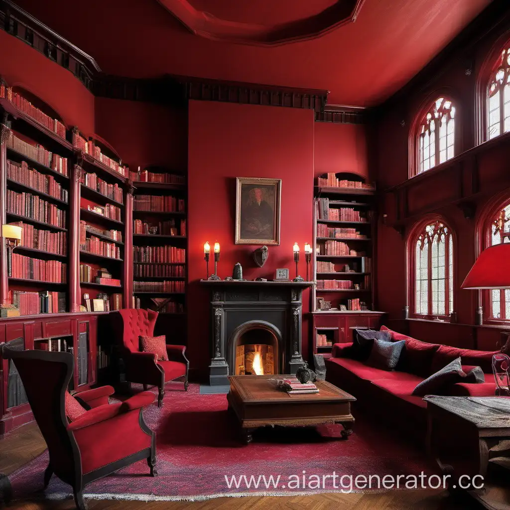 Magical-HogwartsInspired-Living-Room-with-Fireplace-and-Library