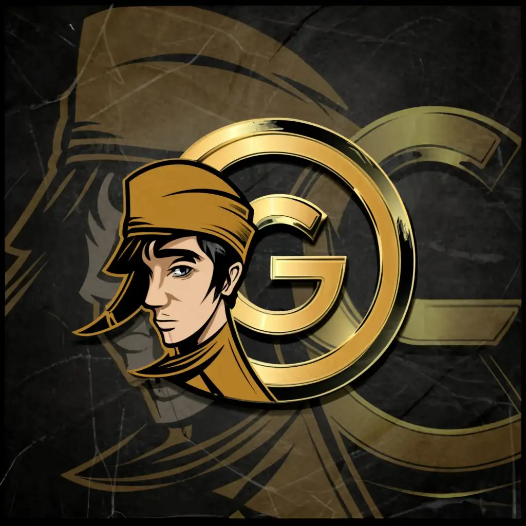 a logo design, with the text 'G', main symbol:Gold, Round, circle, man in costume, spy, Moderate, clear background