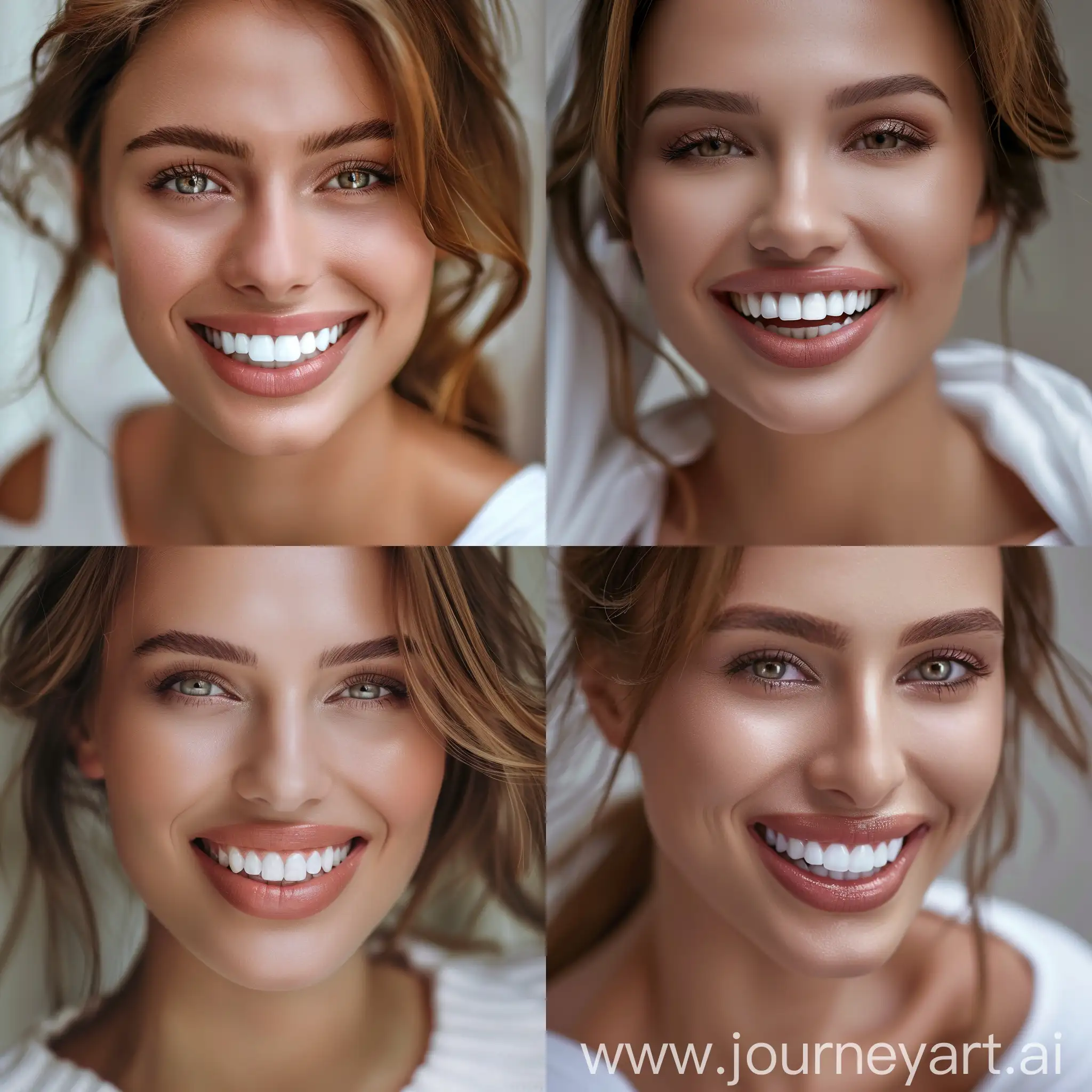 beautifull attractive white women smiling with white teeth. closeup face.