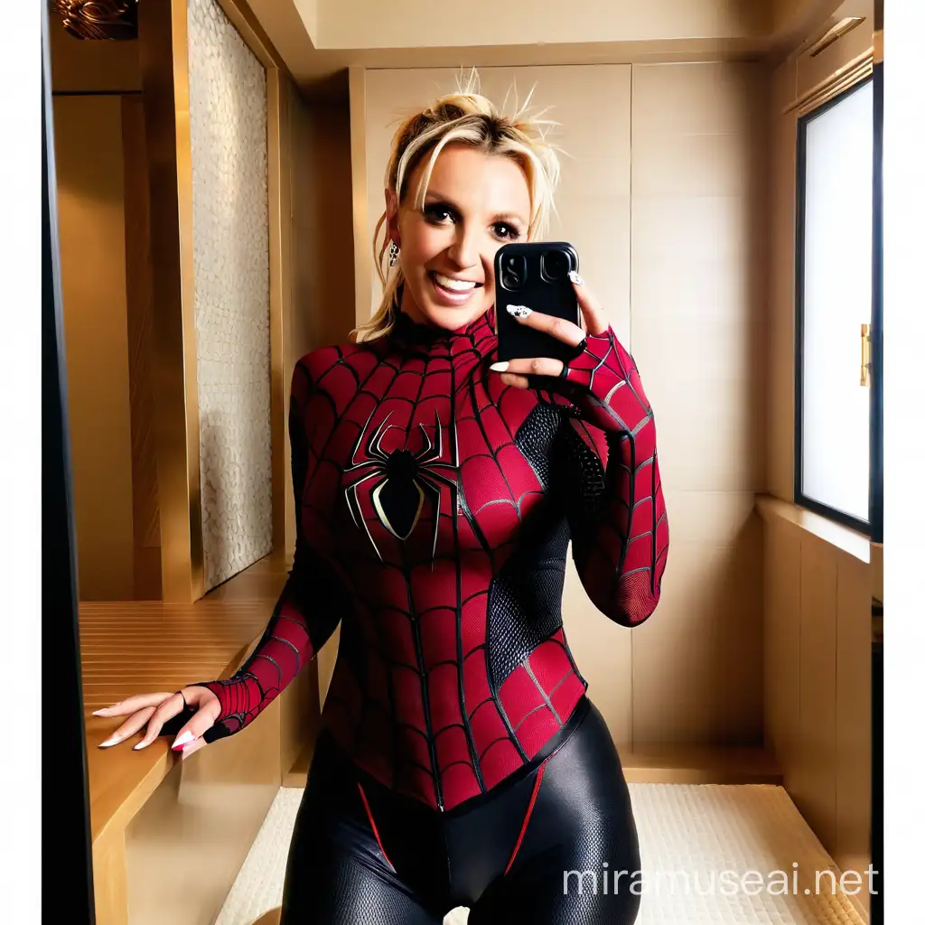 Britney Spears Taking a Selfie with a Spider in Japan
