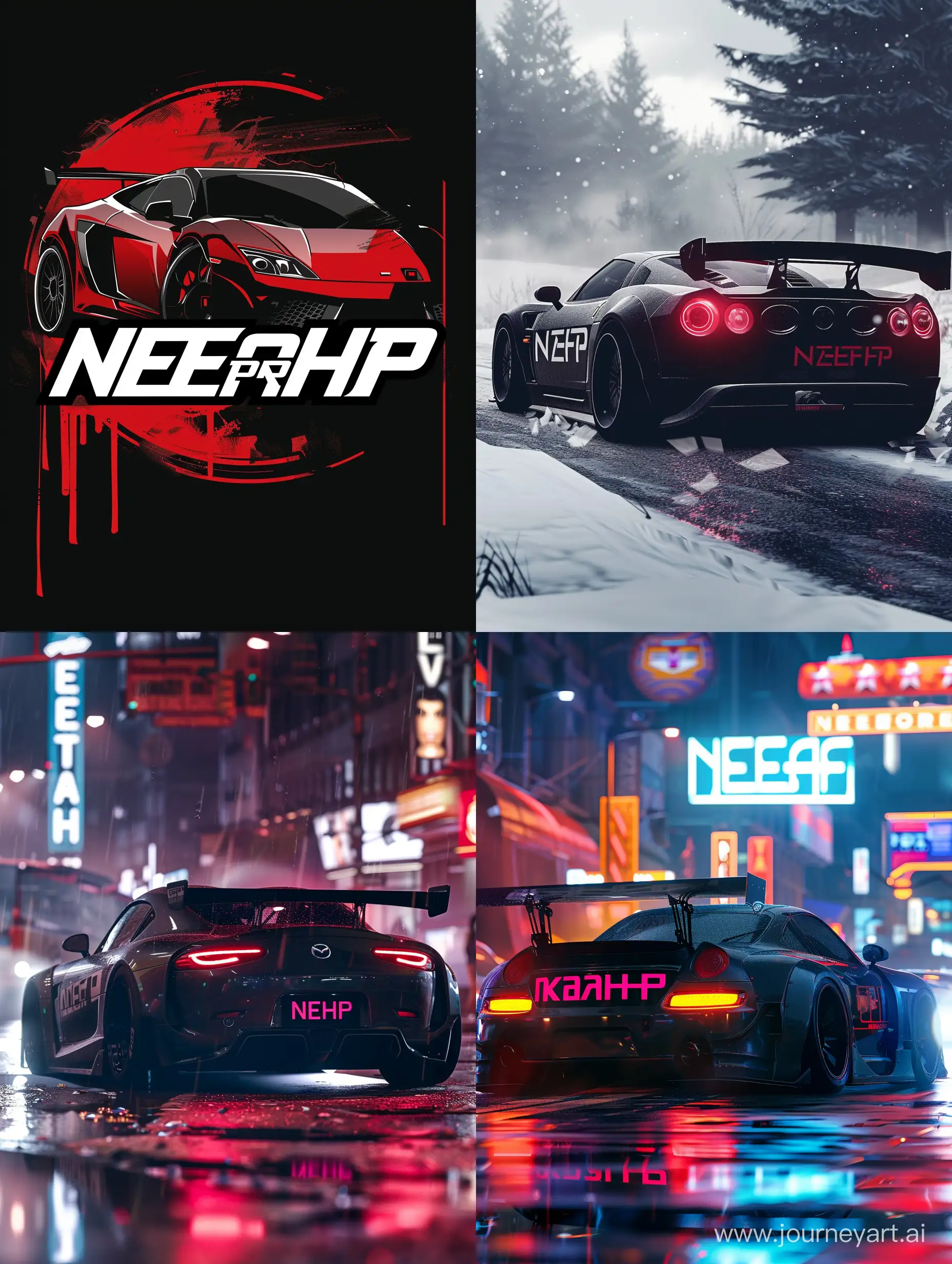 The text "NezaHF" as the Need For Speed game logo