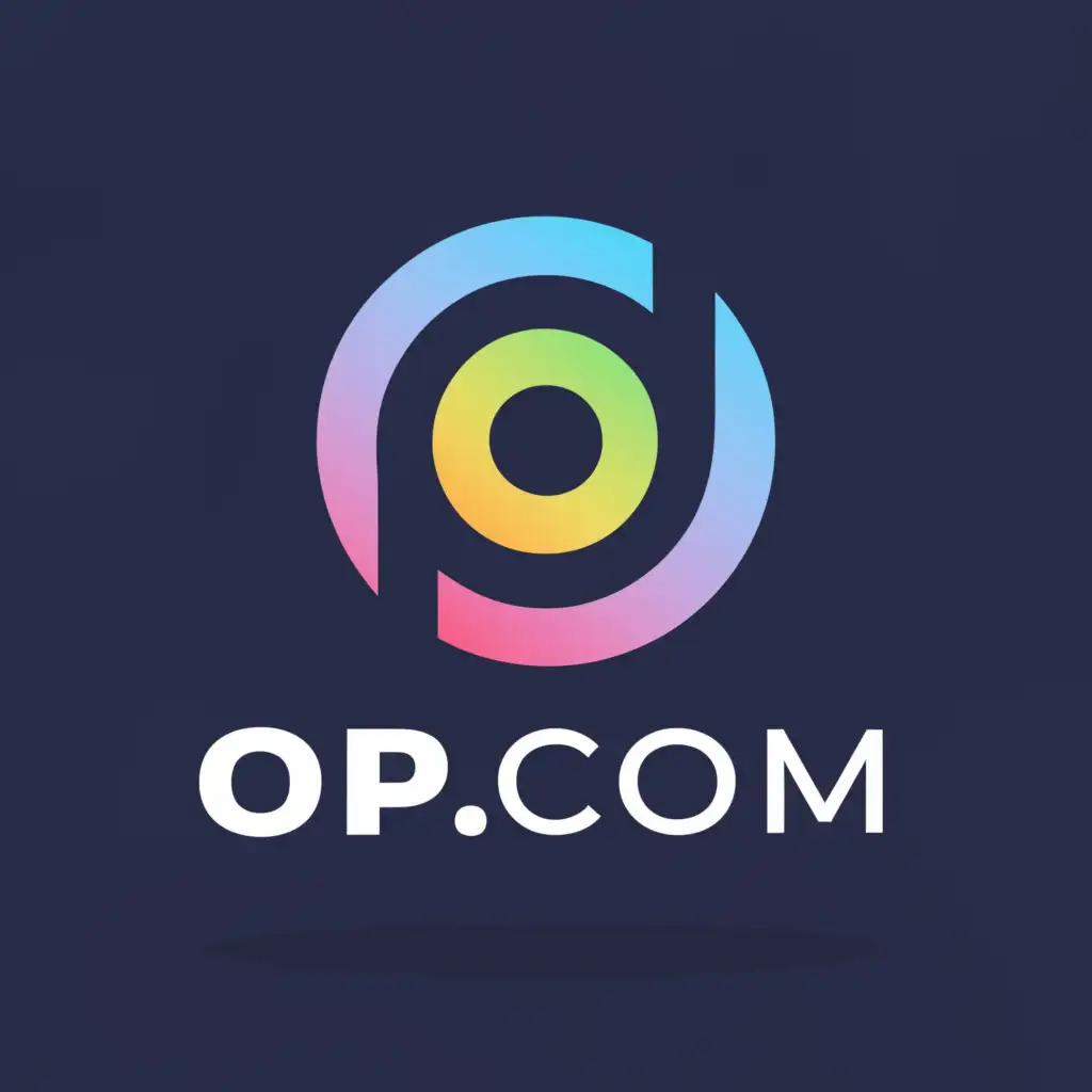 a logo design,with the text 'Opscom', main symbol:circle,Minimalistic,clear background