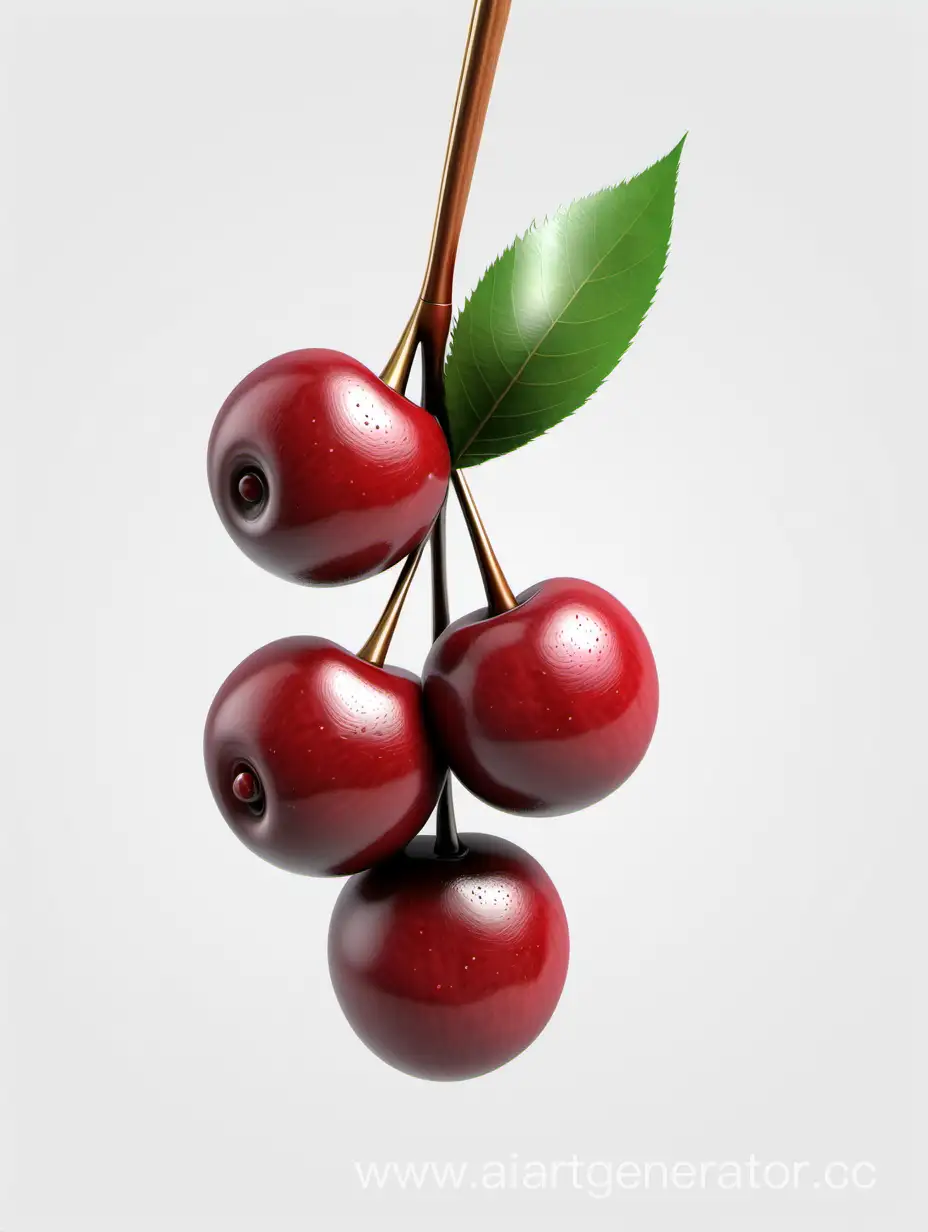 Brush Cherry close up 8k realistic on white background