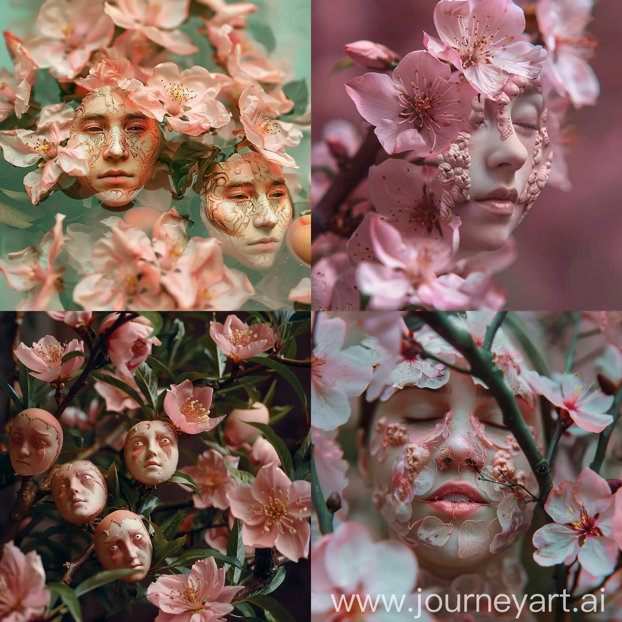 Peach-Blossoms-with-Human-Faces-Whimsical-Portrait-of-Natures-Personified-Beauty