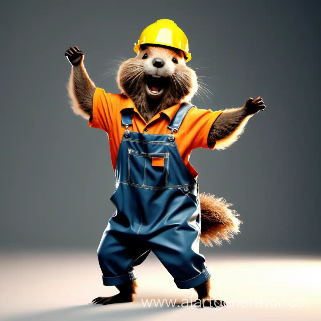 Joyful-Beaver-in-Construction-Clothing-Celebrates-Happiness