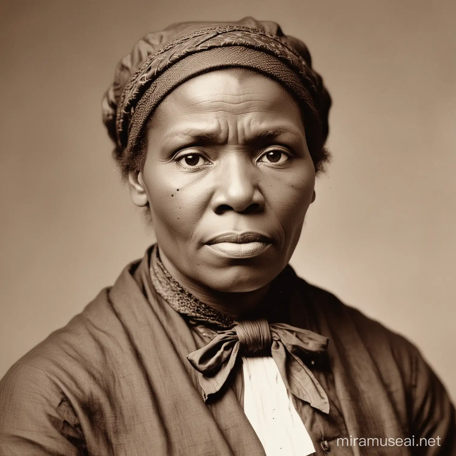 Harriet Tubman Leading Escaped Slaves through Moonlit Forest