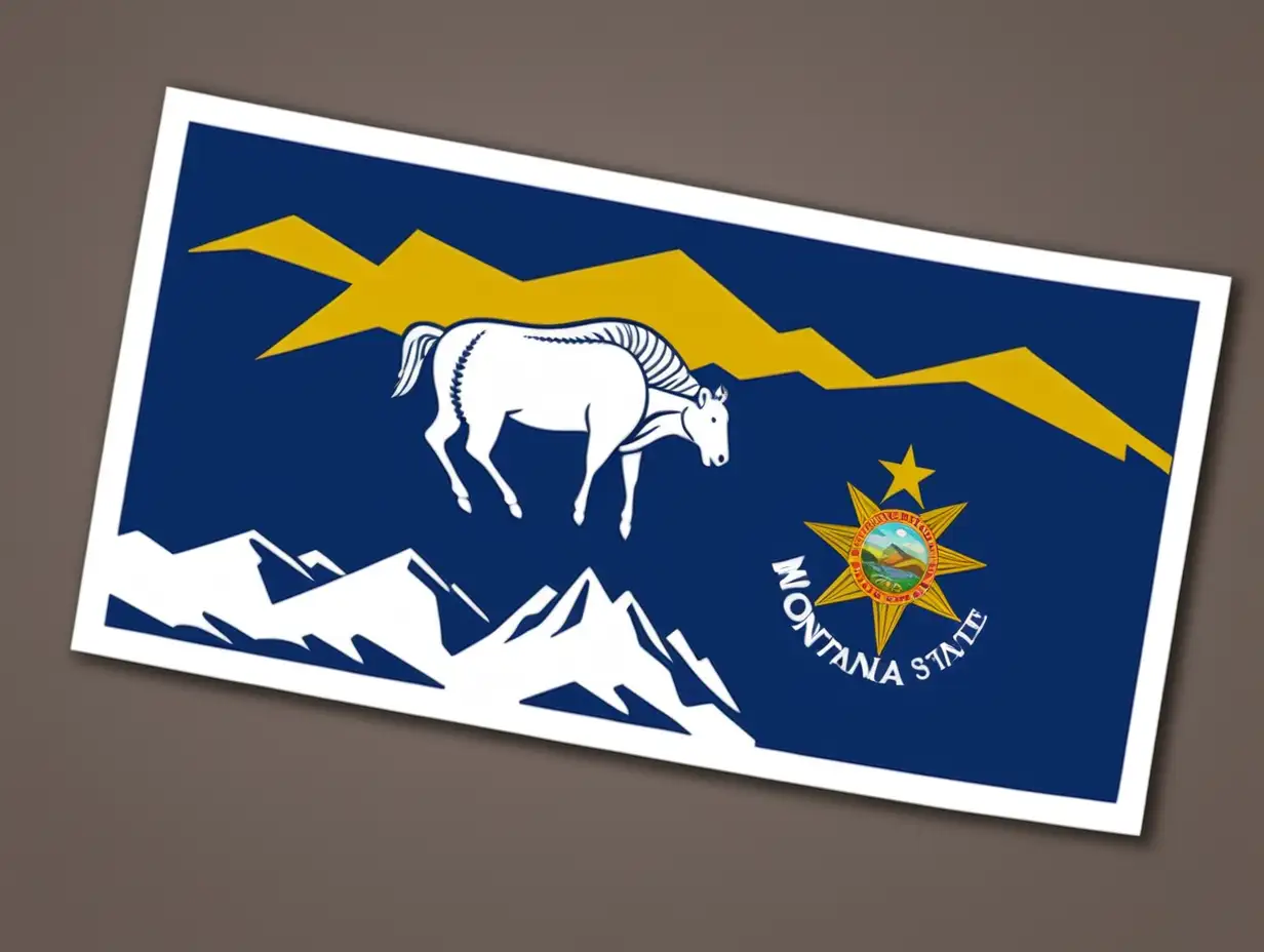 Montana state flag bumper Sticker