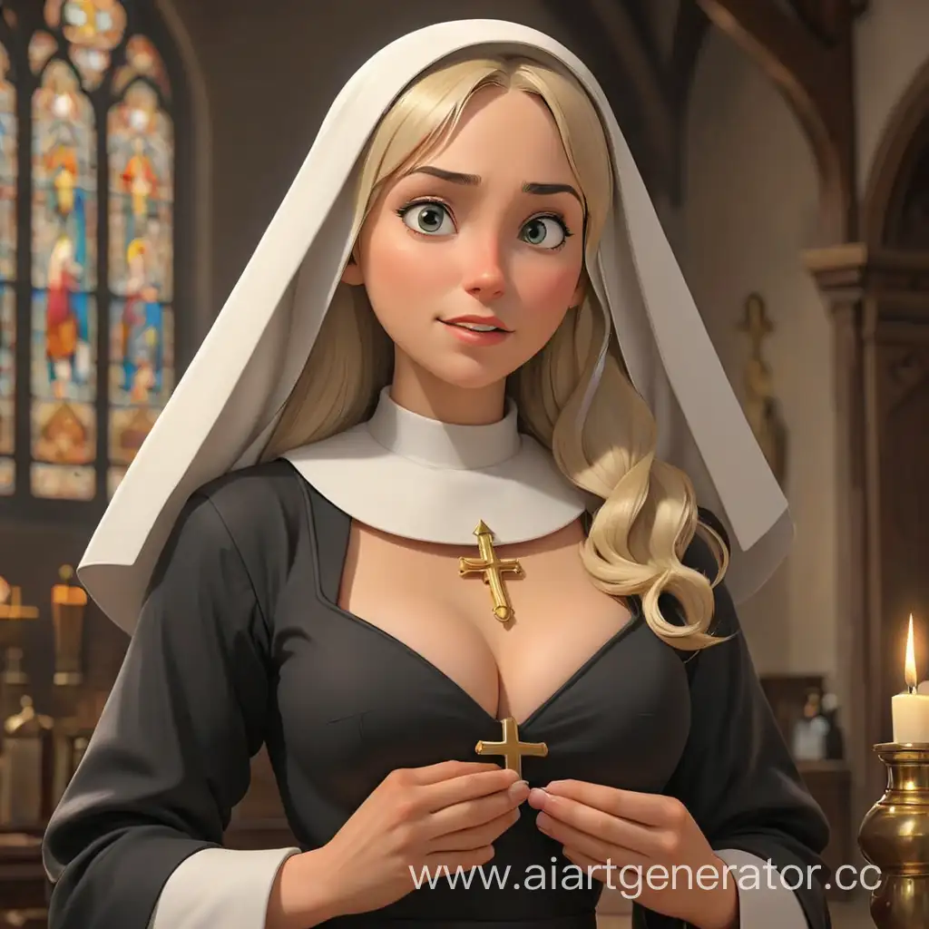 Devout-Blonde-Nun-in-Prayer-with-Revealing-Attire-3D-Cartoon-Art