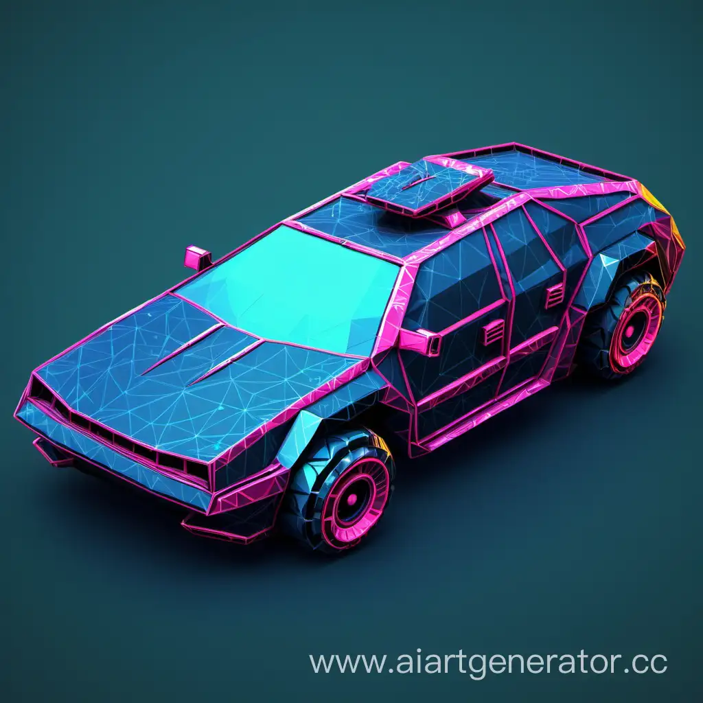 Futuristic-Cyberpunk-Low-Polygonal-Car-Racing-Through-Neon-City
