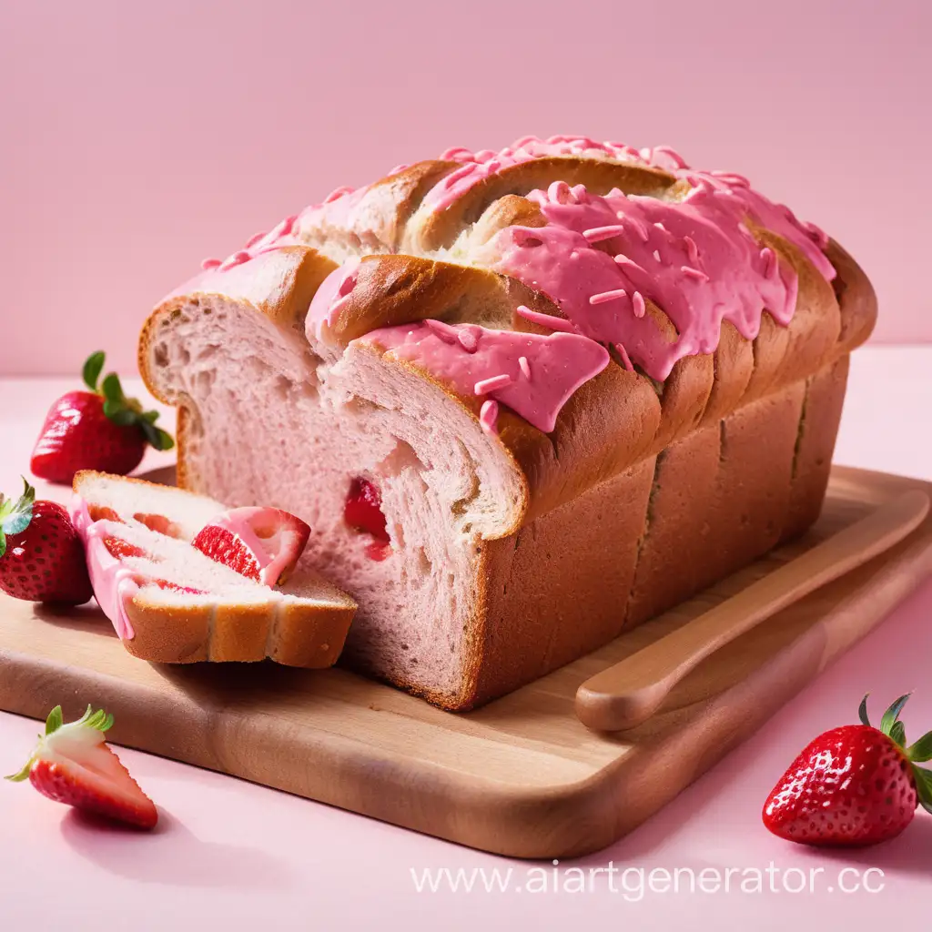 Delicious-StrawberryFlavored-Bread-Creation-with-Artistic-Flair