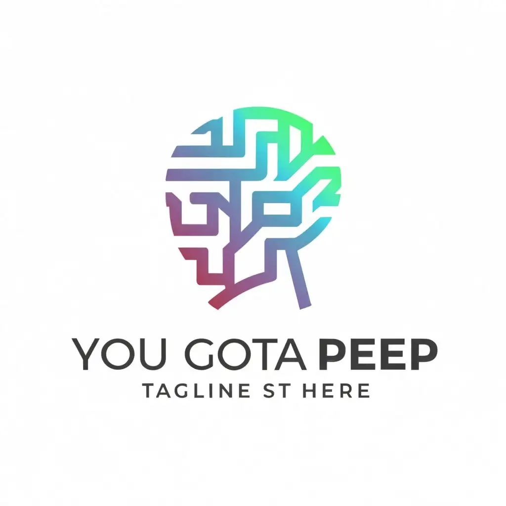 a logo design,with the text "YOU GOTTA PEEP", main symbol:Brain
,complex,be used in Technology industry,clear background