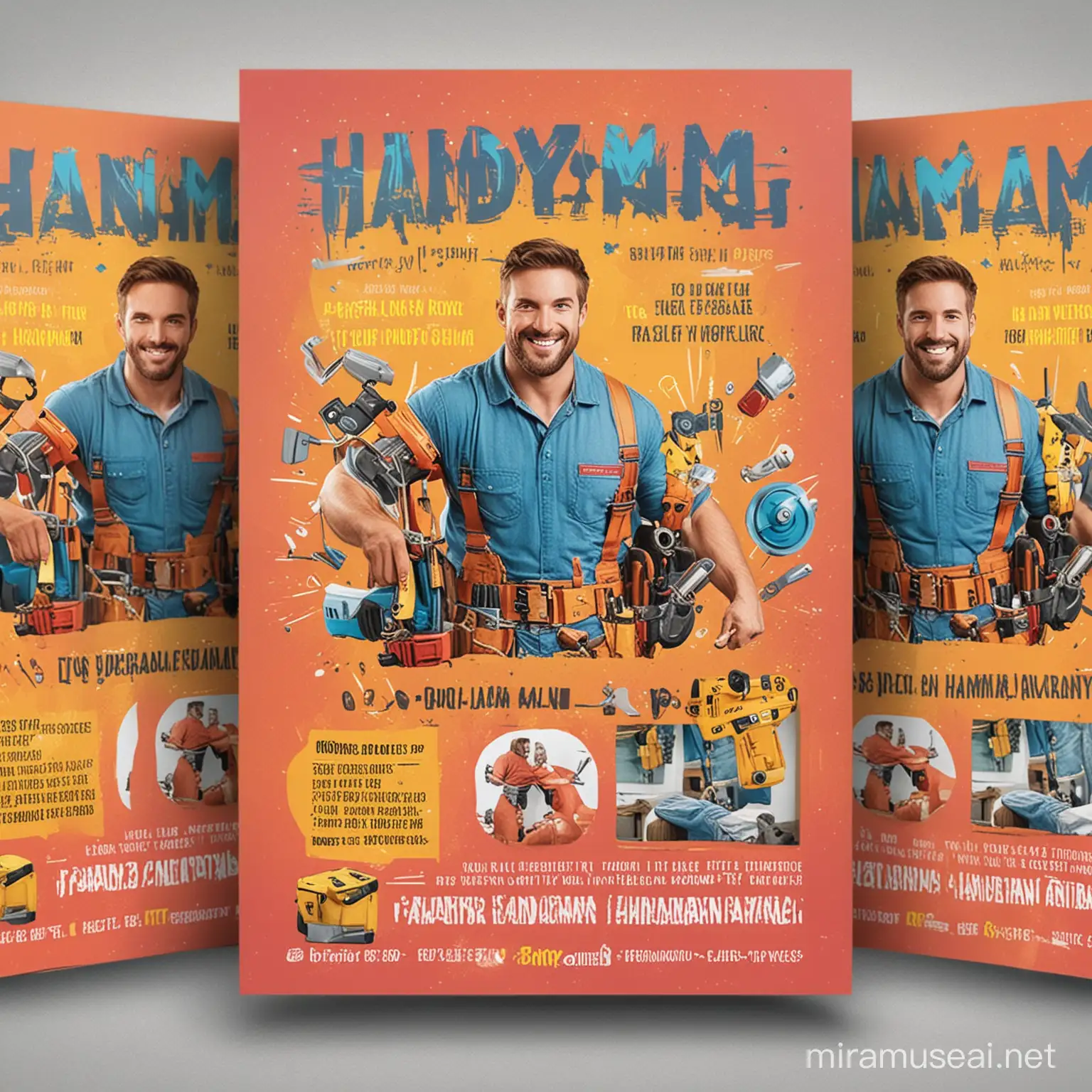 Colorful, fun, unique and eye catching Flyer for handyman services