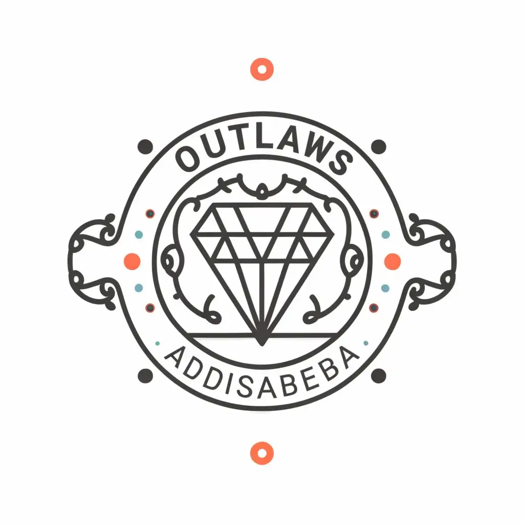a logo design,with the text "OUTLAWS
ADDISABEBA", main symbol:DIMONDE,complex,be used in Education industry,clear background