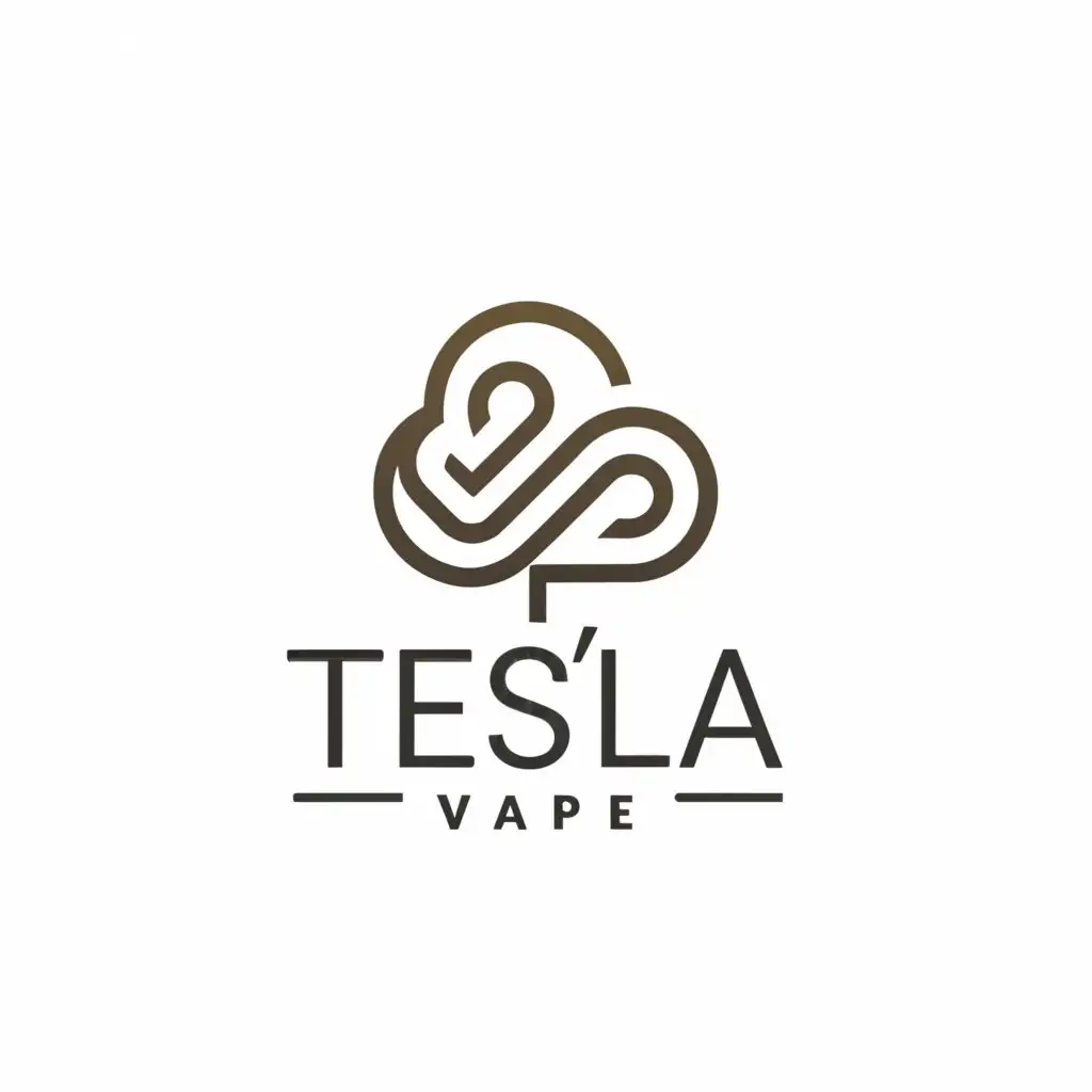 a logo design,with the text "Tes•la Vape", main symbol:Smoked vape,Moderate,clear background