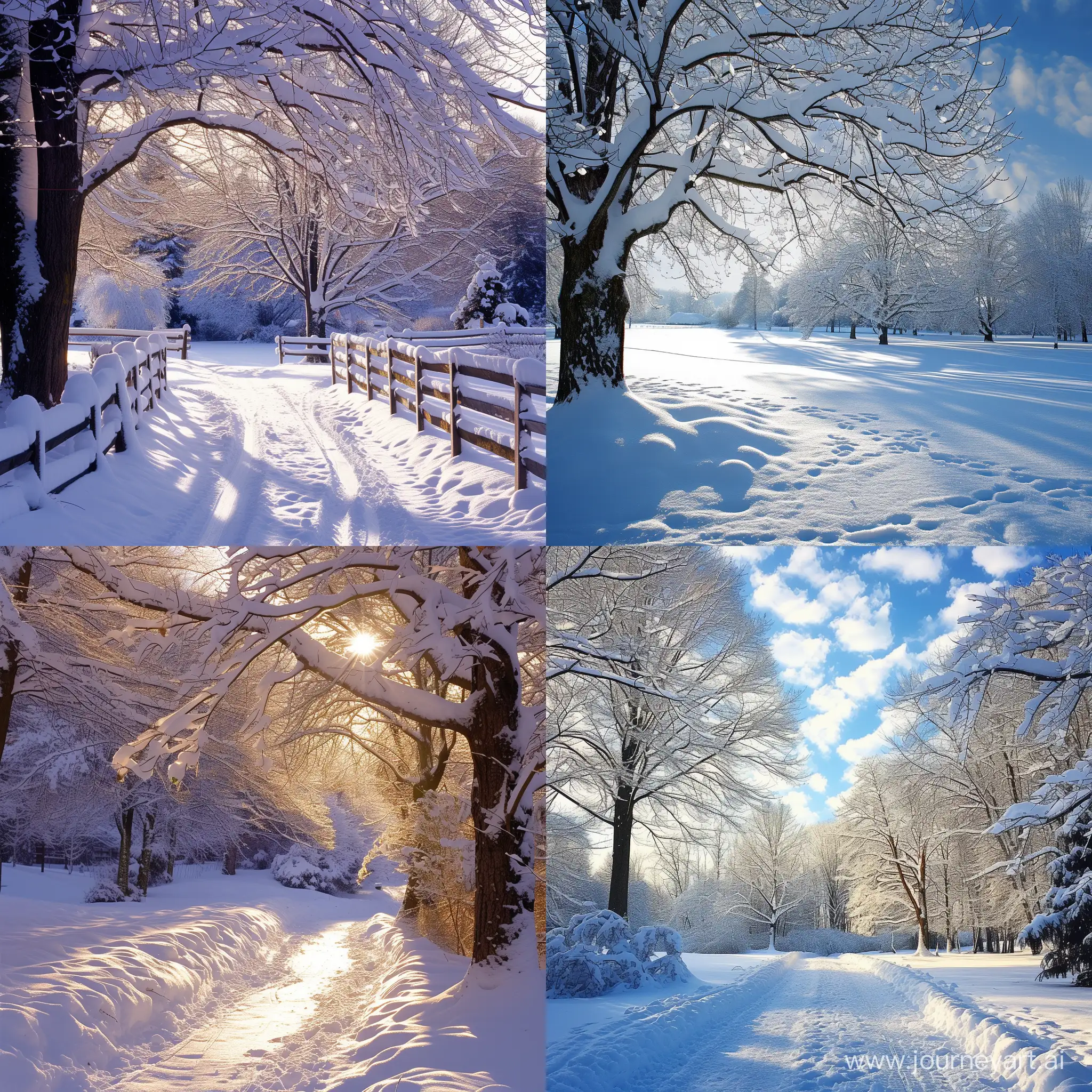 Serene-Winter-Landscape-with-Snowcovered-Trees