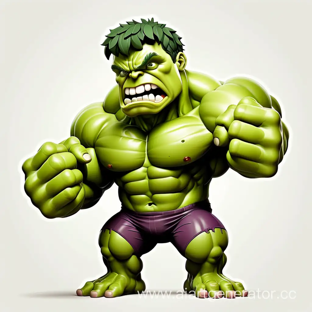 Cartoon-Apple-with-Hulk-Logo-Playful-Fusion-of-Nature-and-Superhero