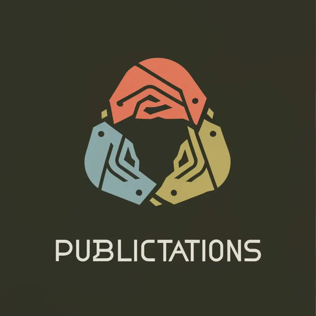 a logo design,with the text 'Publications', main symbol:Designing, Writing, Photographing,Moderate,clear background