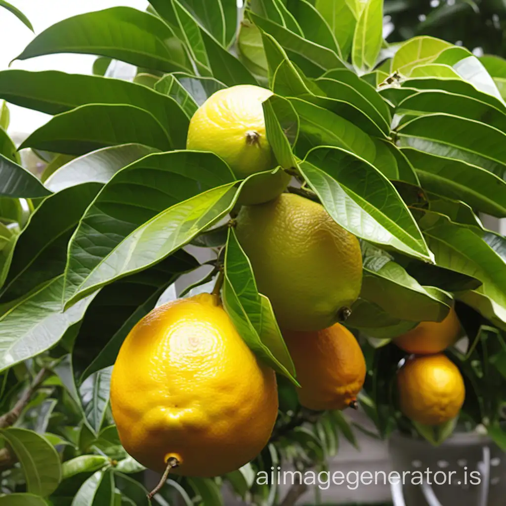 Citrus aurantium plant in the garden