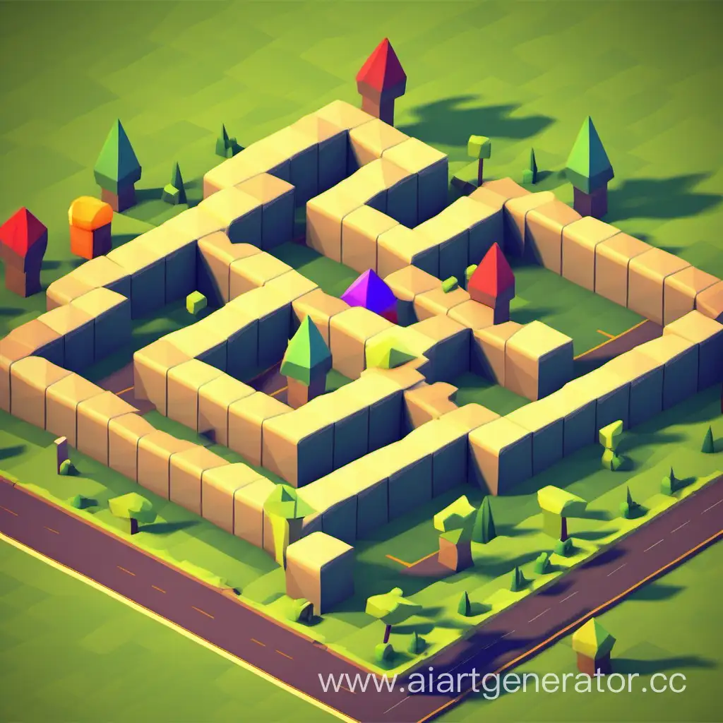 Childrens-Quest-Running-Through-Low-Poly-Labyrinth